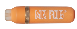 An orange disposable vape by Mr Fog. 