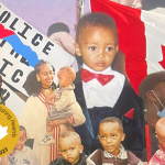 A collage of an Eritrean family, a Canadian flag, soldiers, and protest signs.